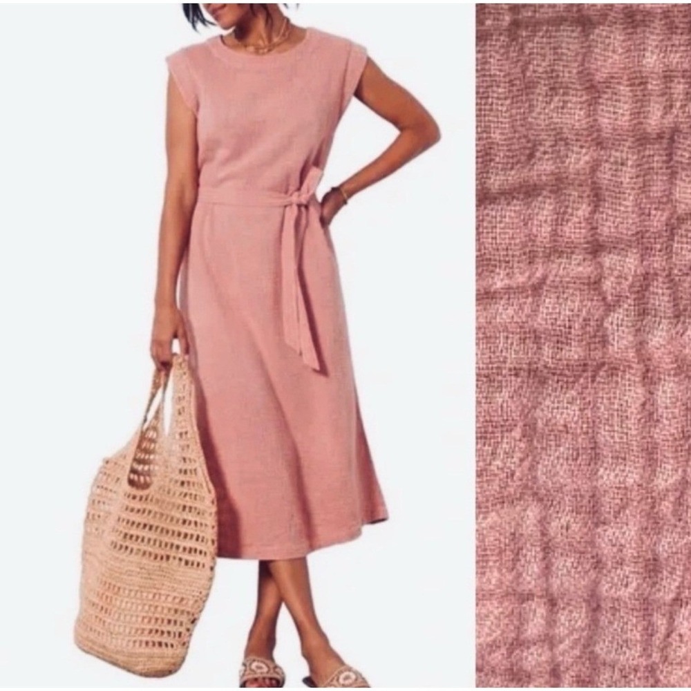 Faherty Blush Pink Sleeveless Midi Dress